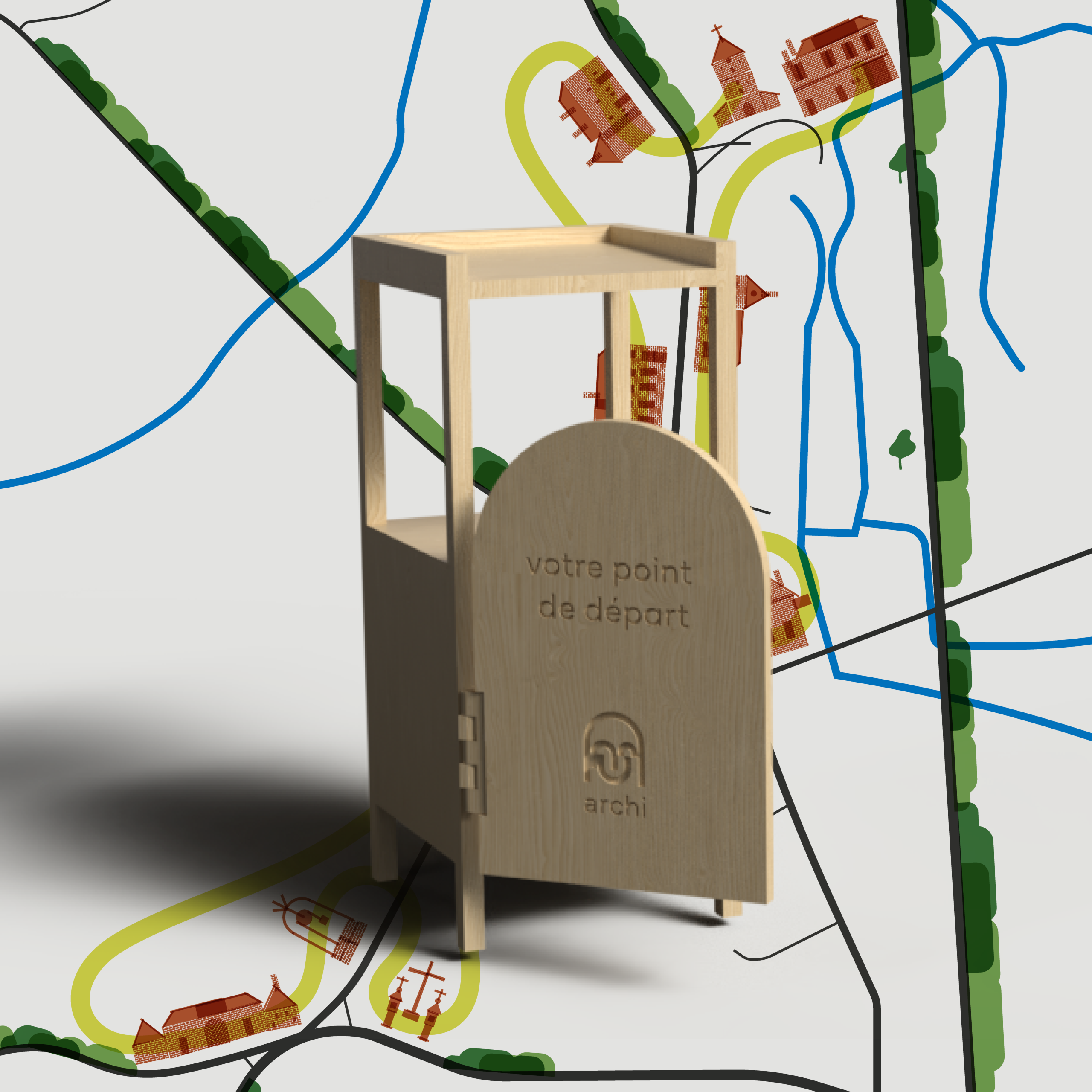 Maquette 3d du site web sur un laptop. Présentation des services. Motif vectoriel gourmand en arrière plan.