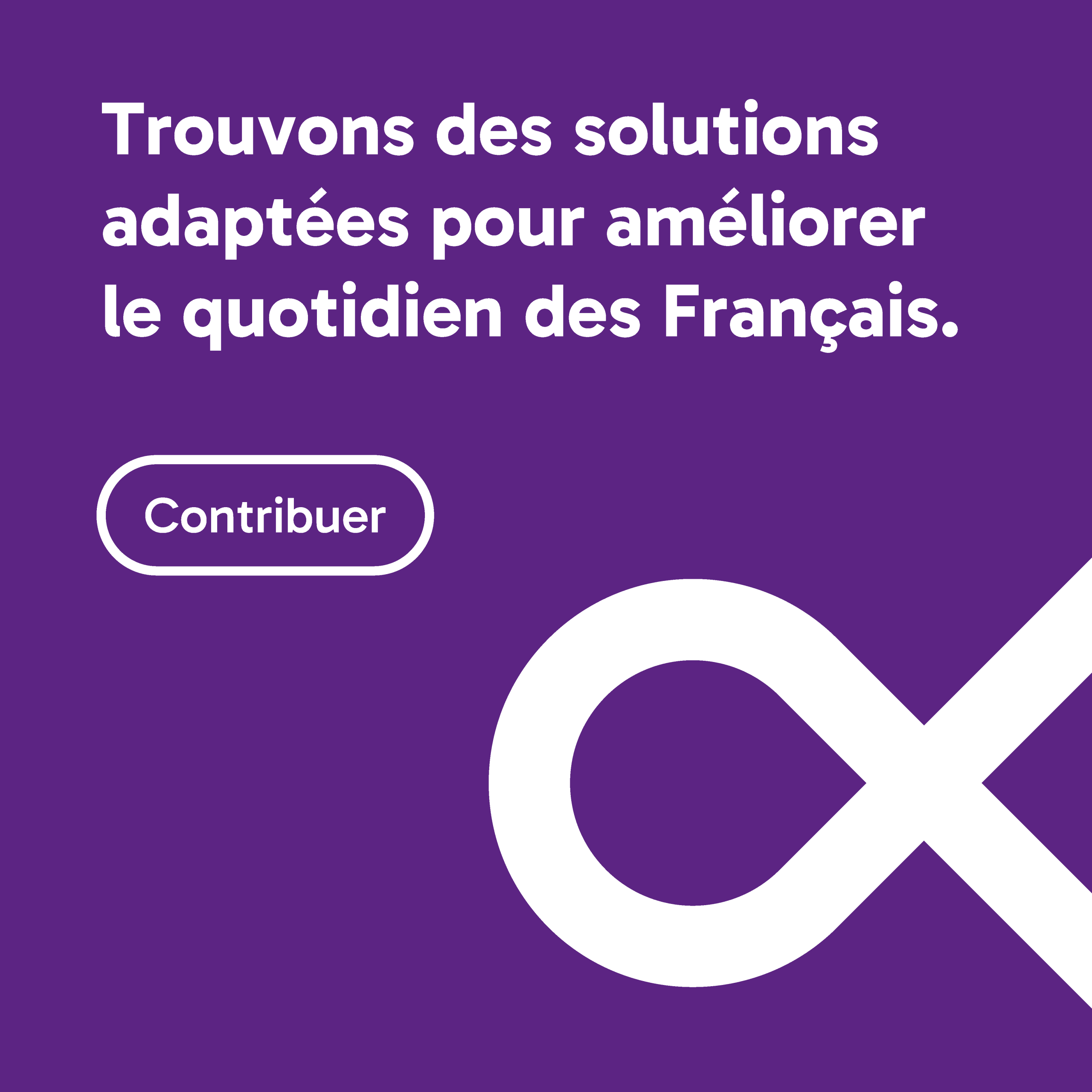 Post réseaux sociaux aux couleurs de la marque. Mise en avant de la contribution.