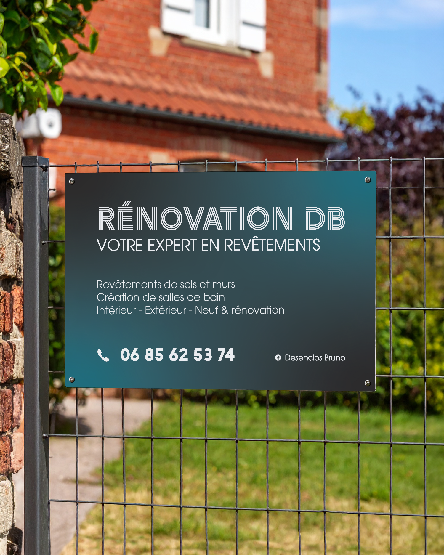 Présentation visuelle de la police d'écriture utilisée et ses variations, texte vert sur fond beige.
Phrase présentée : du frais et local, chez vous, en un clic !"